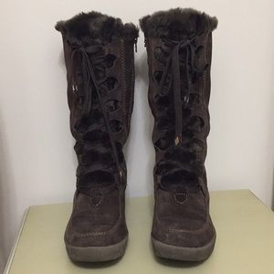 Brilliant Suede Fur Lined Winter Boots Size 10M